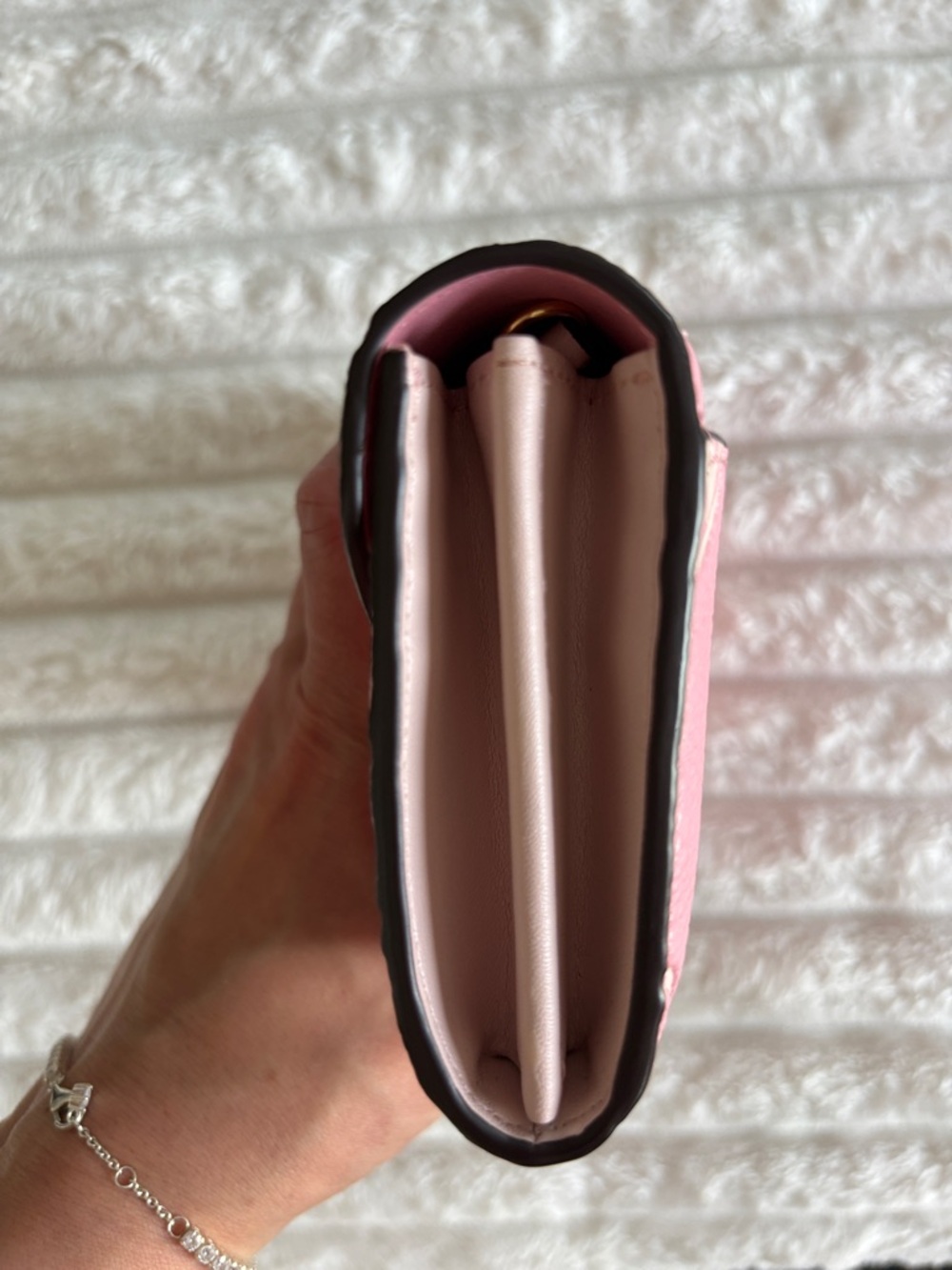 Michael Kors Pink MK Logo Envelope Wallet with Gold Accent - Picture 6 of 7